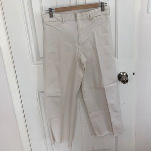 Gap Wide-leg Cropped Cream Coloured Pants